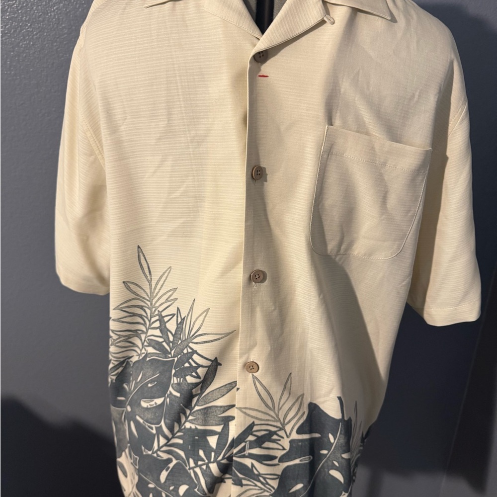 Tommy Bahama Cream Silk Top with Blue Label